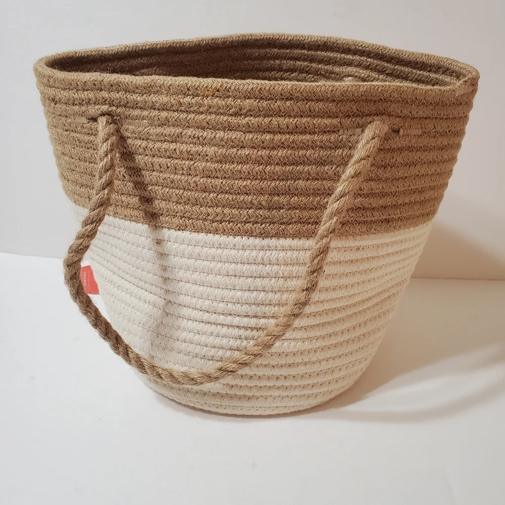 Opalhouse Storage Basket Round Bottom Tote Bag With Handles